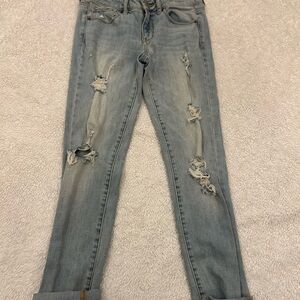 American Eagle Outfitters Light Blue Distressed Jeans